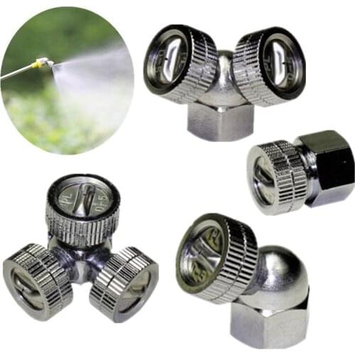 3-Nozzle Brass Spray Misting Nozzle Garden Sprinklers Irrigation Fitting House Water Connector Irrigation Fitting
