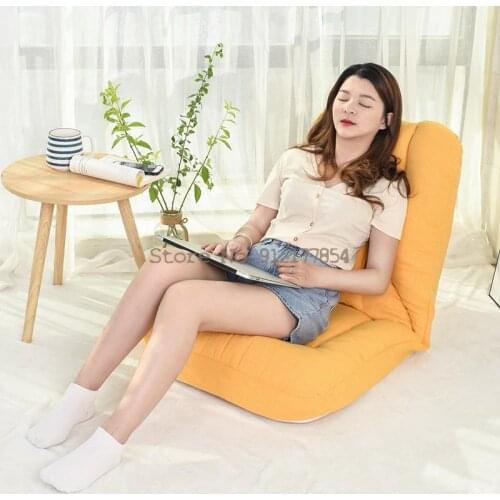 Lazy sofa Japanese tatami single bed upper back seat small apartment bedroom balcony bay window chair foldable