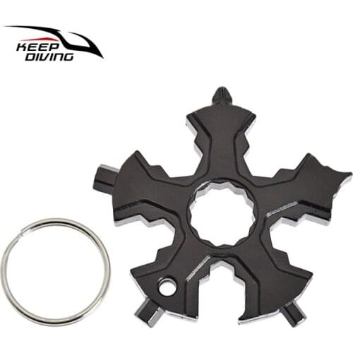 17 In 1 Multifunctional Combination Wrench Tool Snowflake Repair Tool Screwdriver Snowflake Tool Card Hex Wrench