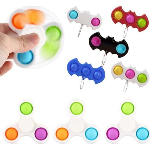 New Adults Silicone Decompression Fidget Simple Dimple Toy Keychain Kids Multicolor Antistress Hand Sensory Toys Dropshipping