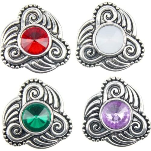Wholesale 4 Color High Quality Charm Rhinestone Styles Alloy 18mm Snap Button Bracelet For Woman Snap Button Jewelry