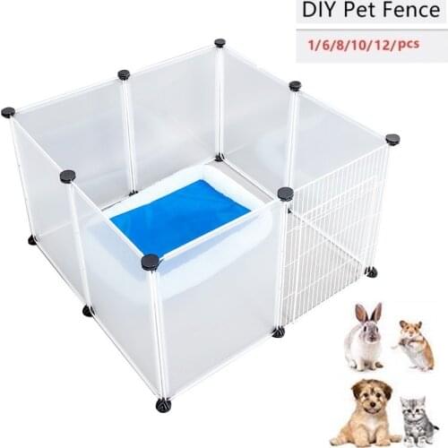 DIY Pet Fence 45*35cm Plastic Net Dog Cage Kennel Free Combination Dog Fence Puppy House Pet Small Animal Rabbit Cage Dog House
