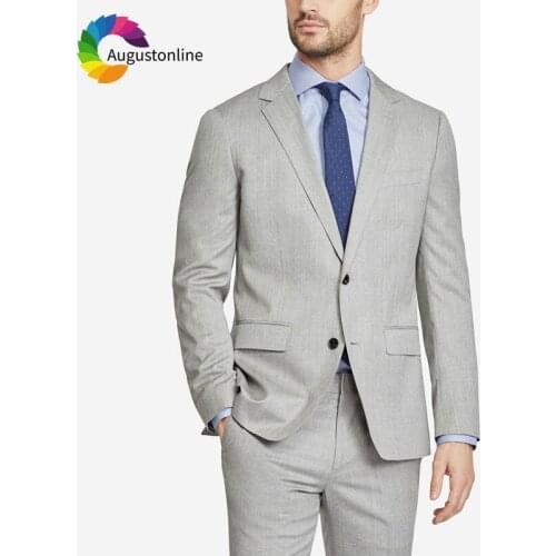 Latest Coat Pants Designs Grey Men Suits for Wedding Suits Blazers Jacket 2 Piece Slim Fit Groom Tuxedos Casual Groomsmen Suit