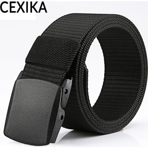 Plus Size 110 120 130 140cm Military Men Belt Women Nylon Army Outdoor Tactical Waist Belt with Plastic Buckle for Pants Jeans