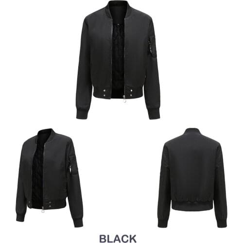 Pring Autumn Quilting Bomber Jacket Women Coat Zipper Long Sleeve Jacket Spring Outwears