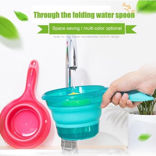 Folding Water Ladle Collapsible Spoon Kitchen Bathroom Scoop Bath Shower Washing 100% High Quality Guarantee