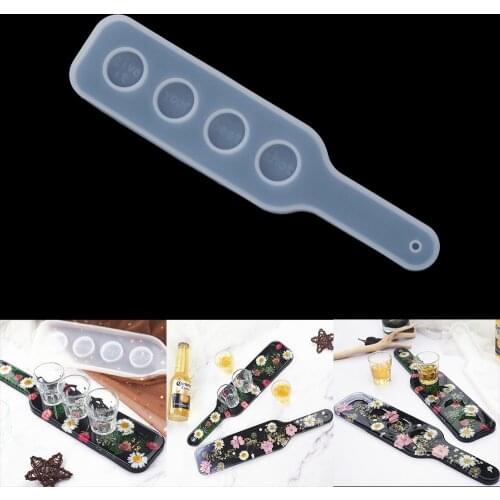 Wine Glass Tray Epoxy Resin Mold Wine Beer Rack Crystal Mirror Silicone Mold For DIY Craft Epoxy UV Resin Handmade Tools