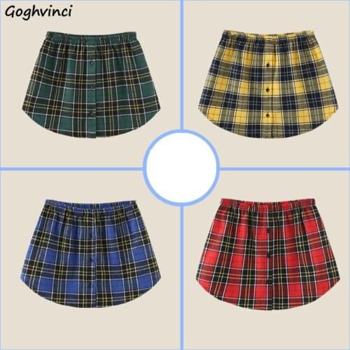 Skirts Women 4 Colors Plaid A-Line Sweet Girls Clothes Party Ulzzang Korean Style High Waist Vintage Casual Female Fashion Chic
