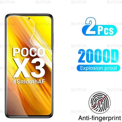 For Xiaomi Poco X3 6.67 2pcs front HD screen protector hydrogel film for poco pocophone x3 nfc pro full cover protective film
