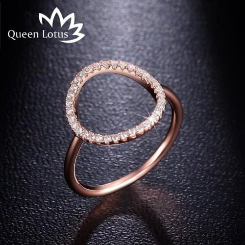Queen Lotus New Simple Circle Shape Zircon Ring Fashion Female Jewelry Infinity Sign Women Rings for Party free Shipping