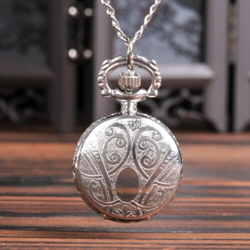 0 Silver Fruit Small Apple Pocket Watch Double-sided Pattern Hanging Chain Watch Watch Boy Girl Small Gift Pocket Watch