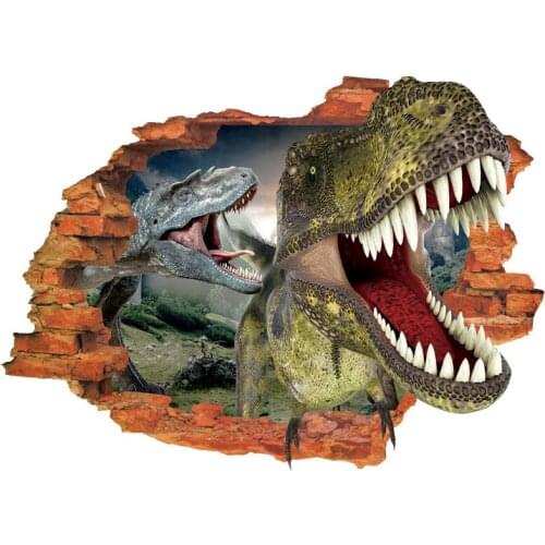 1pcs Creative 3D Simulate Dinosaur Home Decoration Wall Painting For Kids Bedroom Cute Cartoon Waterproof Decoration Stickers