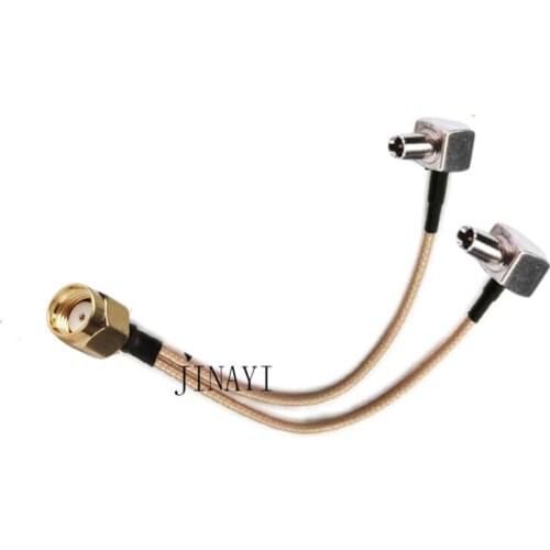 10pcs RP-SMA male to 2 TS9 Male RA Connector RF RG316 Pigtail Y Extension Cable 10/15/20/30/50cm /1m