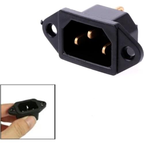10 Pcs/Set AC 250V 10A 3-Pin Terminal IEC320 C14 Inlet Power Plug Socket Black