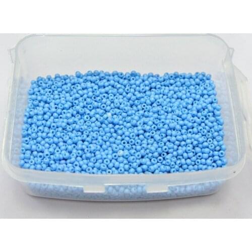 10000 Glass Opaque Seed Beads 1.5mm (15/0) Sky Blue + Storage Box
