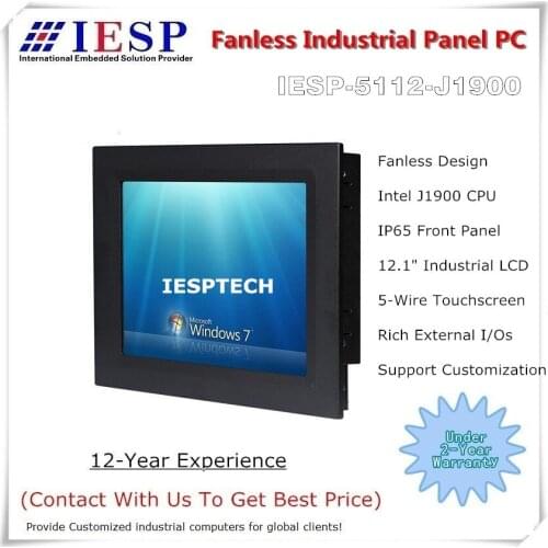 12.1 inch Fanless Touchscreen Panel PC, J1900 CPU, 4GB DDR3 RAM, 500GB SSD, all in one industrial panel pc, 12.1 inch HMI