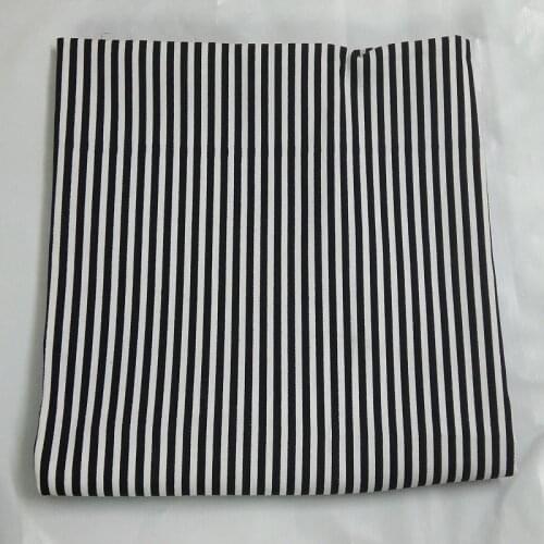 50x140cm Thick & Tough White Black Stripe Printed Canvas Cotton Fabric Geometry Bag Fabric Patchwork DIY Sewing tablecloth curta