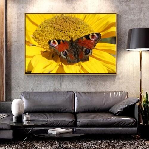 Artcozy Oil Canvas Painting butterfly_flower_close_up For Home Decoration Wall Art