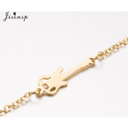 Jisensp Punk Style New Fashion Guitar Shape Bangles Bracelets Statement Jewelry for Women Homme Femme Male New Year Gift