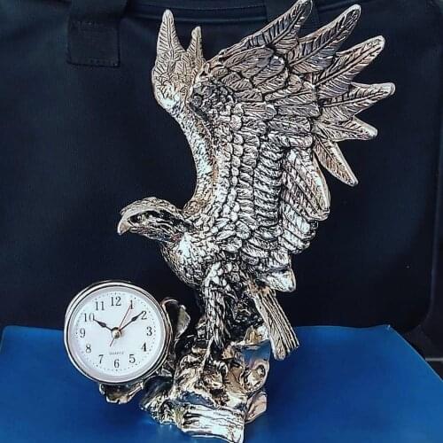 925 Sterling Silver Plated CLOCK EAGLE