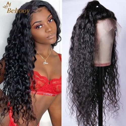 Black Long Curly Synthetic Lace Wigs With Baby Hair For Women Loose Curly Hair Synthetic Lace Front Wigs Heat Resistant Fiber