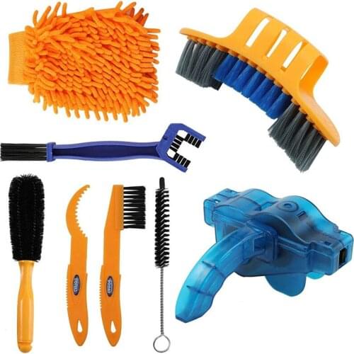 CYLION Bike Cleaning Motorcycle Chain Cleaner Bicycle Tire Brushes Road MTB Cleaning Gloves Chain Tool Cleaners Sets