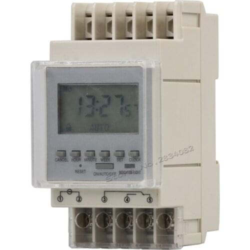220V-240V 50/60Hz Digital LCD Time Controller Street Lamp Control Microcomputer Time Switch KG10D Din Rail DHC8A Timer