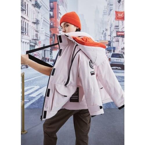 Designer series brand ambassador Yang Mi BOSIDENG goose down jacket women with back belts B90142060