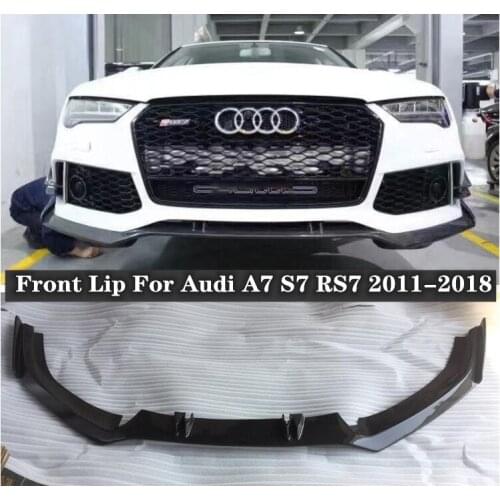 High Quality Carbon Fiber Front Lip & wind knife Protector Cover For Audi A7 S7 RS7 2011 2012 2013 2014 2015 2016 2017 2018