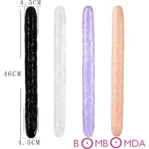 Double Glans Dildo TPE Soft Jelly Realistic Dildo G-spot Orgasm Sex Toys For Adults Woman Lesbian Erotic Masturbation Massager