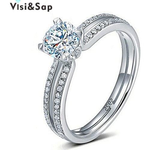 Eleple Elegant iceout full stone ring Engagement wedding Rings for women romantic Accessories Wholesale jewelry VSR039