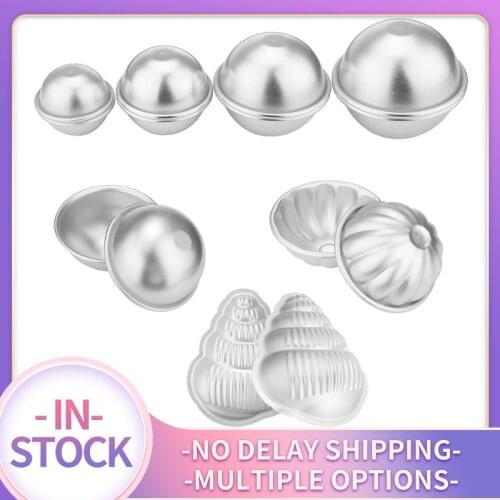 2pcs/8pcs Aluminum Alloy Bath Bombs Mold Bath Salt Bomb Mold 3D Ball Sphere Shape DIY Bathing Tool Accessories