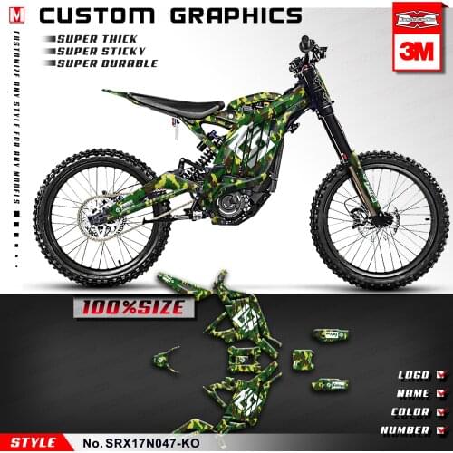 KUNGFU GRAPHICS Race Stickers Vehicle Décor Vinyl Wraps Kit for Sur-Ron Light Bee X S Electric Bike, Style No. SRX17N047-KO