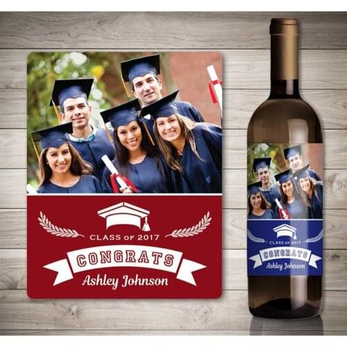 Personalized Graduation Wine Label, Custom Graduation Gift, Wine Bottle Stickers, Wine Label, Congrats Grad Gift Wine Stickers