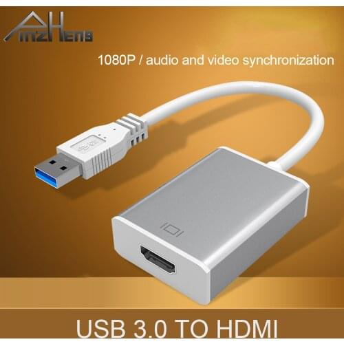 PINZHENG USB 3.0 To HDMI Cable Adapter 3D 1080P HD For PC Computer USB3.0 To VGA Adapter Audio Video Cable For HDTV Display