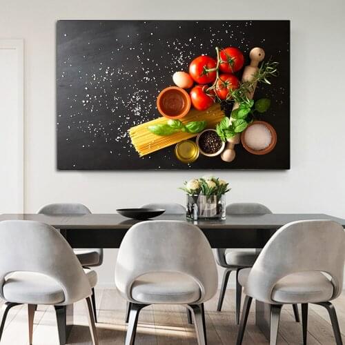 Modern Fruit and Basket Wall Art Poster Seasoning Canvas Painting Prints Cuadros for Kitchen Dining Room Decoration No Frame