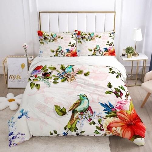 3D Bedding Sets Quilt Covers Pillow Shams Duvet Cover Sets Bedclothes Bed Linens King Queen Full Simple Flower Home Textile