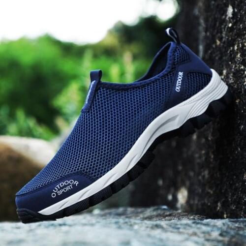 Big Size Summer Mens Shoes Men Sport Shoes Man Running Man Sports Shoes for Male Sneakers for Men Blue Tennis Gym Walking E-200
