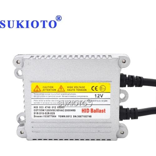 SUKIOTO AC 55W Fast Start Slim HID Xenon Ballast For 55W Car Headlight Xenon Bulb Kit 12V Fast Bright HID Ballast Car Styling