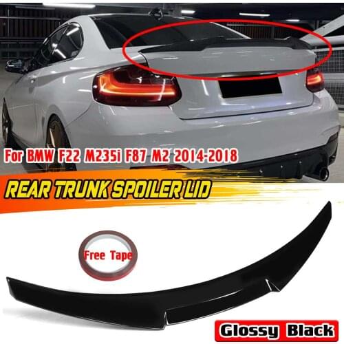 M4 Style ABS Rear Roof Spoiler Trunk Lip Wing Decoration For BMW F22 M235i F87 M2 2014-2018 Rear Trunk Spoiler Boot Wing Lip