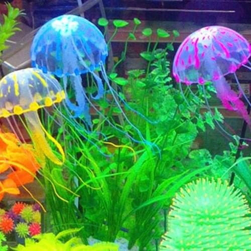 Random Glowing Effect Jellyfish Luminous Ornament Aquatic Landscape Aquarium Decoration Fish Tank Underwater Live Plant Accessor