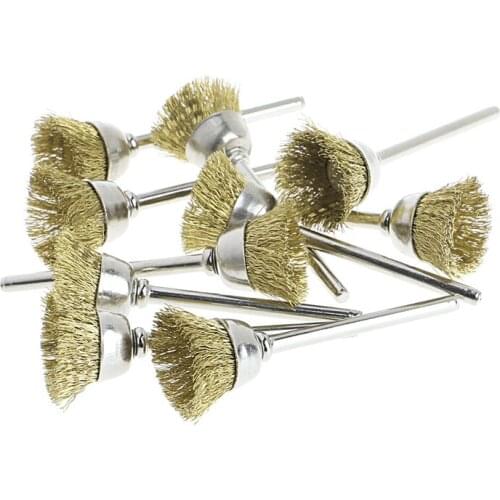 10Pcs 18mm Brass Wire Wheel Brushes For Grinder Rotary Tool Accessories Set