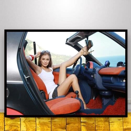 Poster Fashion Magazine Cover Print Sexy Beauty Luxury Car Canvas Art Photography Wall Picture Modern Girl Room Decoration