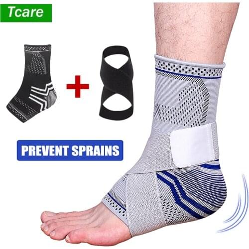 Tcare 1 PCS Adjustable Compression Ankle Support Brace for Achilles Tendon Support & Plantar Fasciitis Eases Ankle Swelling Pain
