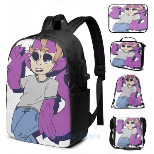Funny Graphic print Crying Monster Tom USB Charge Backpack men School bags Women bag Travel laptop bag