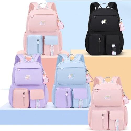Korean fashion rainbow shoulder strap school bag for teenagers girls Childrens waterproof backpacks kids schoolbags mochilas