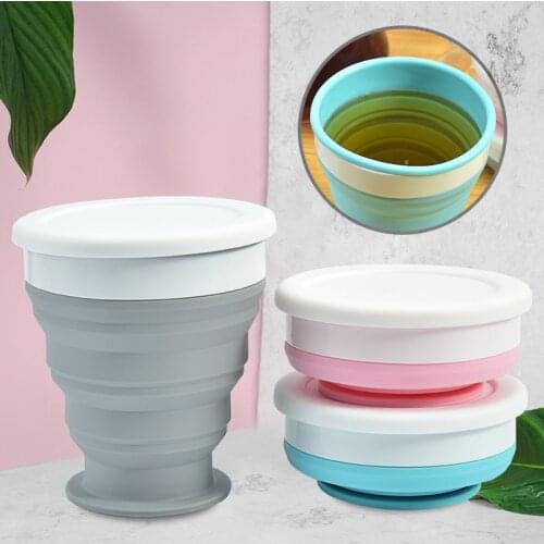 Folding Silicone Cup Coffee Mugs Travel Collapsible Silicone Cups Portable Handcup Retractable Food Grade Foldable Water Cups