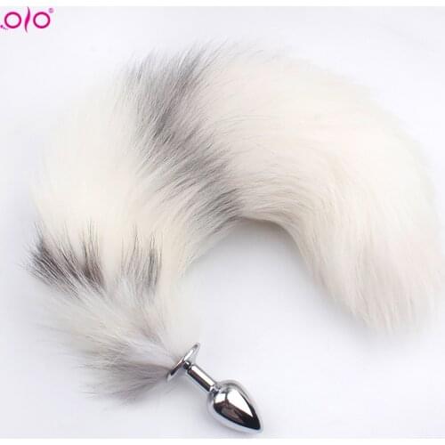OLO Faux Fox Tail Metal Anal Butt Plug Adult Masturbation Sex Toy Prostate Massager for Woman Couples Adult Games Sex Shop