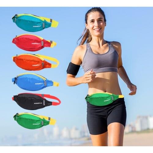Anmeilu Running Bag Unisex Nylon Outdoor Sport Waist Bag Fanny Pack Money Belt Pouch Jogging Gym Fitness Bag Run Accessories