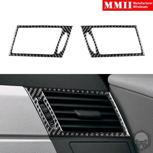 For BMW X3 E83 2004-2010 Internal Side Panel Air Vent Cover Trim Sticker Real Carbon Fiber Decoration Accessories